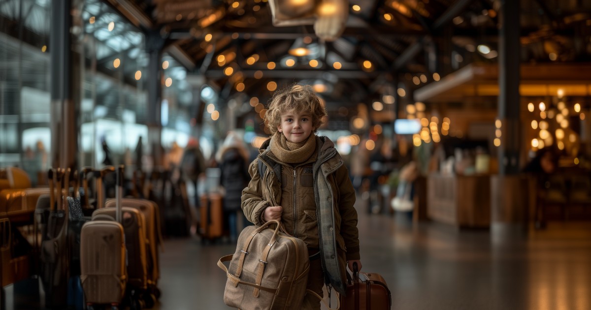 Minderjähriger alleinreisendes Kind am Flughafen
